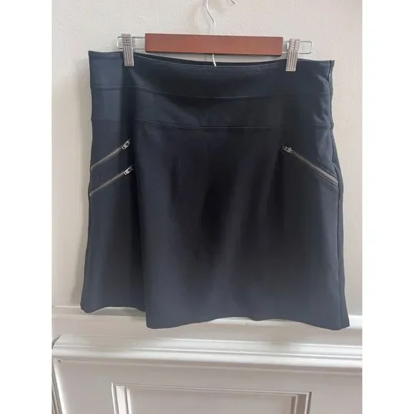 Athleta Ponte Black Skirt - Size 12 - Picture 1 of 5